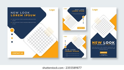 Geometric Shapes Social Media Post for Online Marketing Promotion Banner, Story and Web Internet Ads Flyer