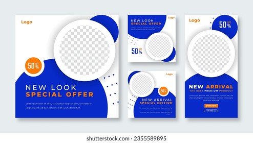 Geometric Shapes Social Media Post for Online Marketing Promotion Banner, Story and Web Internet Ads Flyer