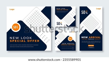 Geometric Shapes Social Media Post for Online Marketing Promotion Banner, Story and Web Internet Ads Flyer
