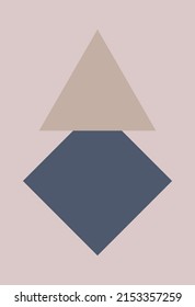 Geometric shapes, with soft shapes. Contrasting colors, graphic design. For templates, presentations. Vector graphics. Boho abstraction. Minimalism.