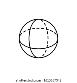 Geometric shapes, sphere icon. Simple line, outline vector 3d figures icons for ui and ux, website or mobile application
