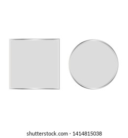 Geometric shapes: square and circle on a white background