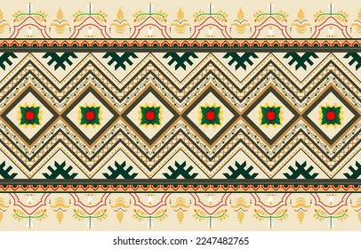geometric shapes square circle triangle stacked orderly  Green, red, blue, navy blue, green, light green and eggshell colors.  It's a beautiful pattern.