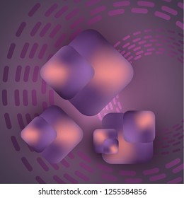 Geometric shapes square and rhombus on a colored background. Volume, bright colors, broken lines, mesh. Abstract background for your design. Modern vector illustration.