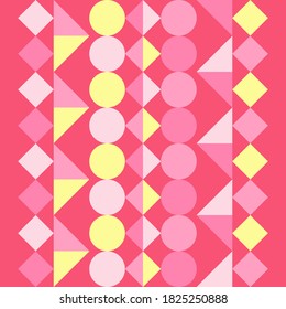 Geometric shapes of squares, triangles, and circles. Seamless background. Can be used for social media, posters, email, print, ads designs.