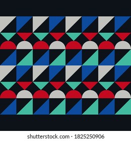 Geometric shapes of squares, triangles, and circles. Seamless background. Can be used for social media, posters, email, print, ads designs.