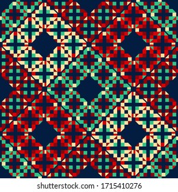 Geometrische Formen von Quadraten und Dreiecken. Diamond Shine.Nahtloses Muster. Vektorillustration-Illustration für Webdesign oder Print.