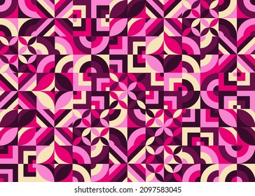 Geometric shapes in squares vector graphic design