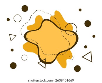 Geometric shapes stickers, colored objects with space for text