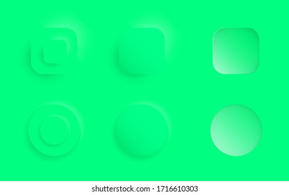 Geometric shapes in the style of neomorphism. Suitable for design design.
Ukraine, Odessa, April 27, 2020.