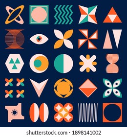 Geometric shapes templates. Abstract elements isolated. Neo geo elements. Vector illustration. Geometric minimalistic artwork.