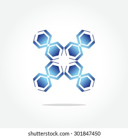 Geometric shapes that form a x