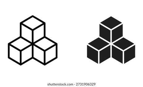 Geometric shapes with three dimensional cubes