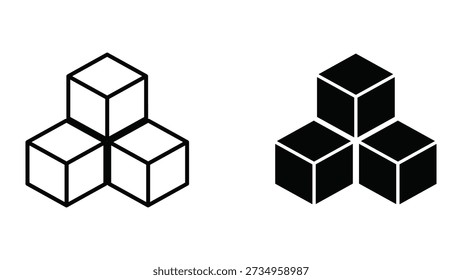 Formas geométricas con cubos tridimensionales