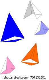 Geometric shapes, three-dimensional triangles