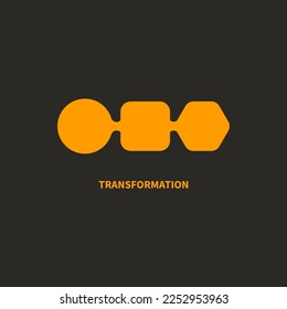 Geometric shapes, transformation. Logo change, transform concept