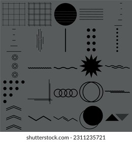 geometric shapes trendy graphic elements unique design