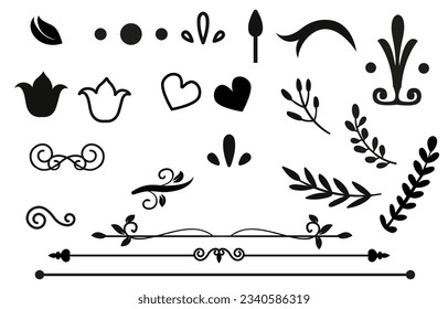 geometric shapes. Trendy graphic elements. Abstract graphic elements. heart, flower