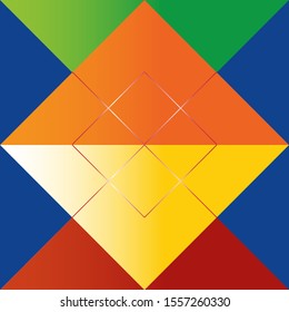 Geometric shapes in various symmetrical formations to form stunning vector art.