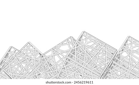 Geometric shapes vector 3d drawing