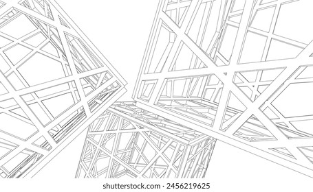 Geometrische Formen Vektorgrafik 3D-Zeichnung