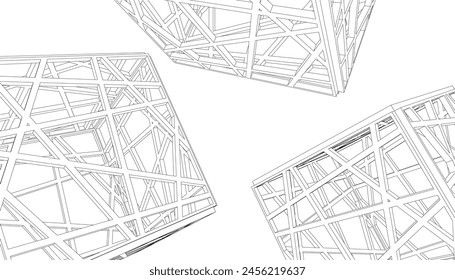 Geometric shapes vector 3d drawing
