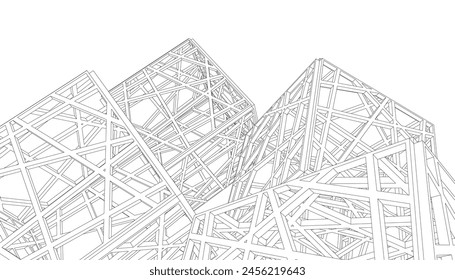 Geometric shapes vector 3d drawing