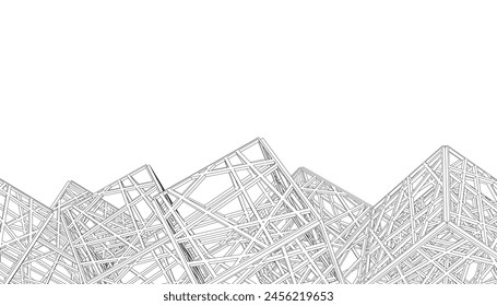 Geometrische Formen Vektorgrafik 3D-Zeichnung
