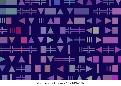 Geometric shapes vector background. Composition with colorful symbols and shapes. Minimal modern cover design. 