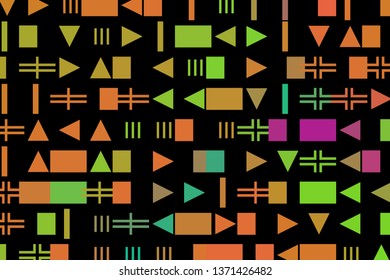 Geometric shapes vector background. Composition with colorful symbols and shapes. Minimal modern cover design. 