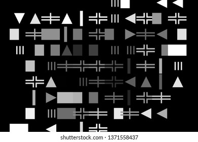 Geometric shapes vector background. Composition with colorful symbols and shapes. Minimal modern cover design. 
