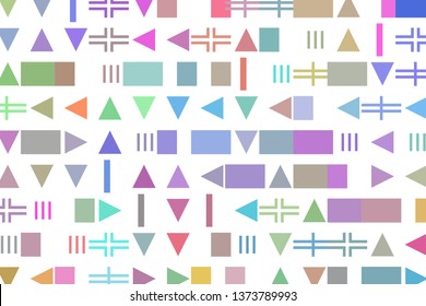 Geometric shapes vector background. Composition with colorful symbols and shapes. Minimal modern cover design. 