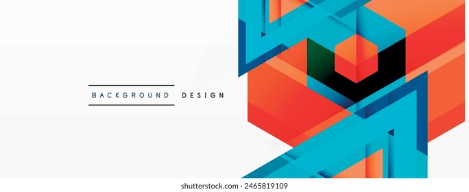 Geometric shapes vector design with dynamic shadow effect features a captivating composition, where precise forms intersect and overlap