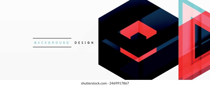 Geometric shapes vector design with dynamic shadow effect features a captivating composition, where precise forms intersect and overlap
