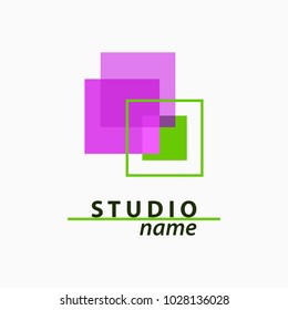 Geometric shapes vector design logo