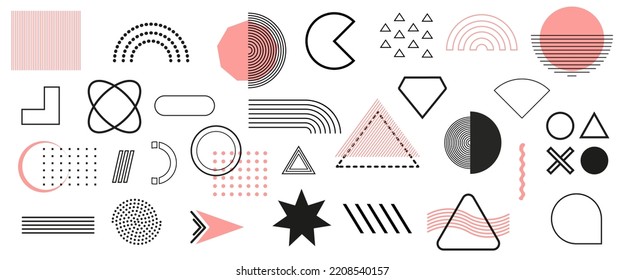 Geometric shapes, vector elements, Set of abstract figures
