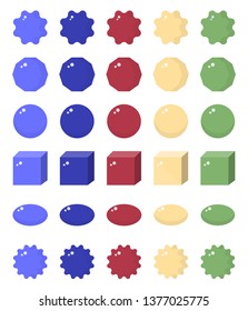 Geometric shapes vector flat icons