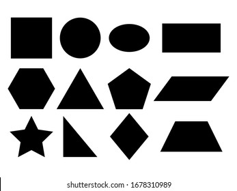 Geometric shapes vector icon isolated on white