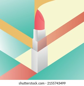 Geometric shapes vector makeup lipstick