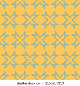Geometric shapes vector seamless pattern in mustard yellow and sage green