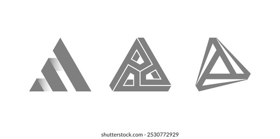 Formas geométricas vetor conjunto com triângulos abstratos e design moderno, perfeito para criar ilustrações únicas, ícones e elementos visuais criativos para qualquer projeto.