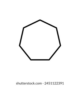 Formas geométricas, línea delgada de Vector ilustración de íconos de heptágono para Web y App..eps