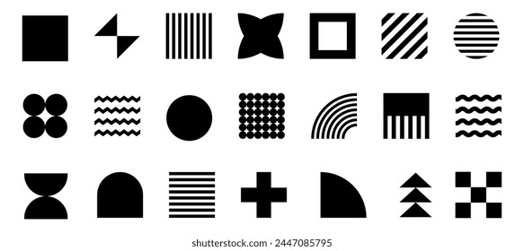 Geometric shapes vector. Trendy minimalist basic figures. Geometric shapes vector illustration isolated on a white background.