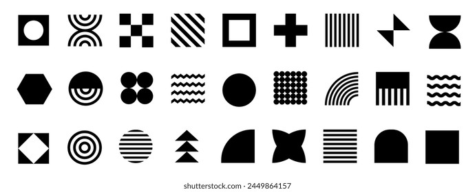 Geometric shapes vector. Trendy minimalist basic figures. Geometric shapes vector illustration isolated on a white background.