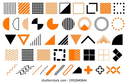 geometric shapes vector,set of items with various geometric patterns 