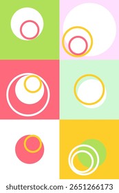 Geometric shapes vertical Set in modern minimalist style, vector art illustration.