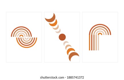 Formas geométricas Wall Art Boho Resumen minimalista