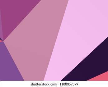 Geometric shapes Wallpaper. The combination of Triangles and irregular squares, rectangles of different shades of purple. Minimalist vector graphics. Simple design for covers, banners, cards, posters.