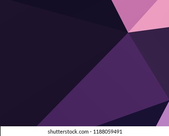 Geometric shapes Wallpaper. The combination of Triangles and irregular squares, rectangles of different shades of purple. Minimalist vector graphics. Simple design for covers, banners, cards, posters.