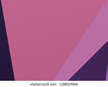 Geometric shapes Wallpaper. The combination of Triangles and irregular squares, rectangles of different shades of purple. Minimalist vector graphics. Simple design for covers, banners, cards, posters.